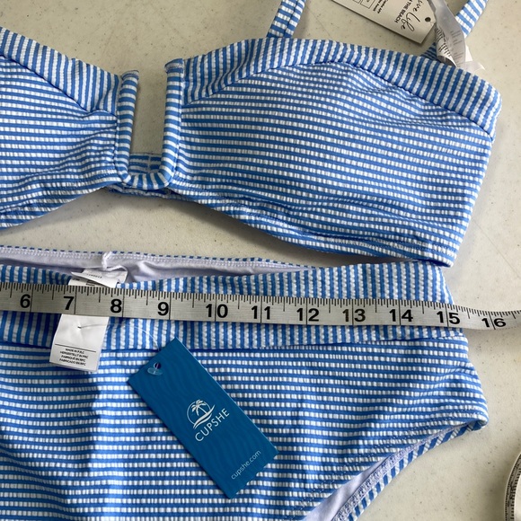 Cupshe  Blue & White Striped Bikini - Picture 5 of 5